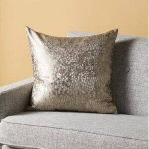 THRO Decorative Silver Light Grey Metallic Abstract Pillow 18" X 18"